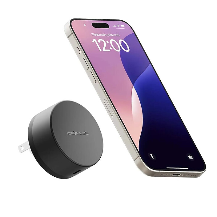Acheter Twelve south Chargeur Secteur Mural USB-C PD 35W avec Charge Qi 15W Modèle PowerBug Noir