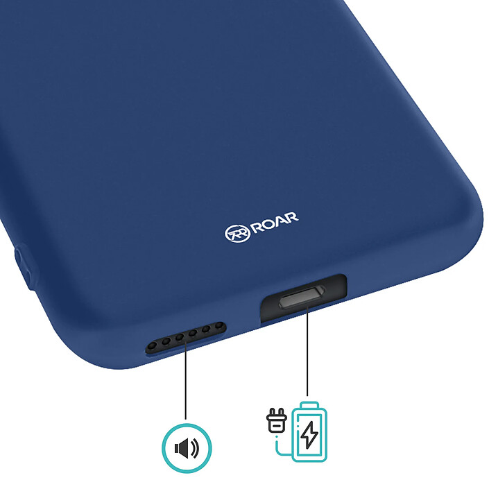 Acheter Roar Coque pour Redmi Note 15 Série Colorful Jelly en Silicone Finition Mate Bleu nuit