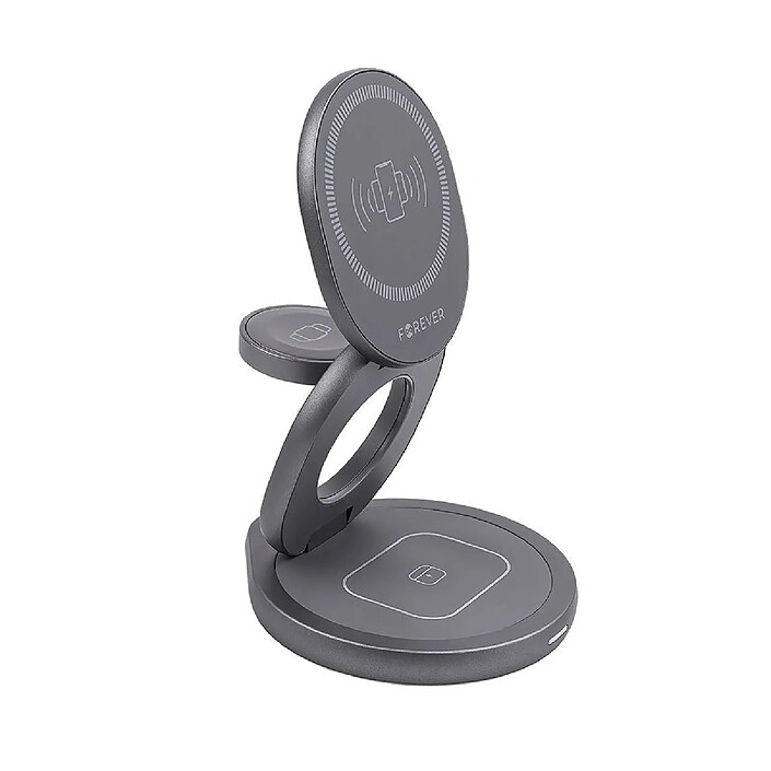 Acheter Forever Chargeur sans fil 3-en-1 MagSafe Qi 15W pour Écouteurs TWS / Apple Watch Noir