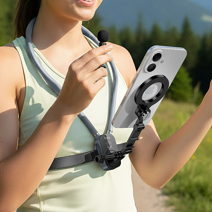 Hoko Support MagSafe Tour de Cou pour iPhone / GoPro Fixation Mains Libres Solide Noir pas cher