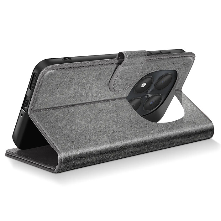 Acheter Avizar Étui Portefeuille pour Redmi Note 15 Pro 5G Chesterfield Grainé Fonction Stand Gris