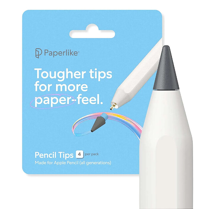 Acheter Paperlike Lot de 4 Pointes Renforcées pour Apple Pencil avec Effet Papier Gris anthracite