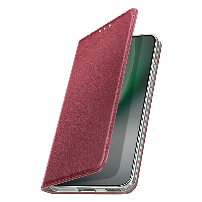 Étui Folio pour Honor Magic 8 Lite avec Porte-cartes et Fonction Support Vidéo Bordeaux