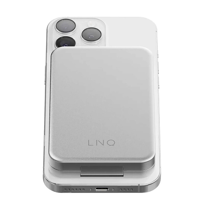 Avis LNQ Powerbank Magnétique 3-en-1 8000mAh avec Support Pliable et Port USB-C PD 20W Argent