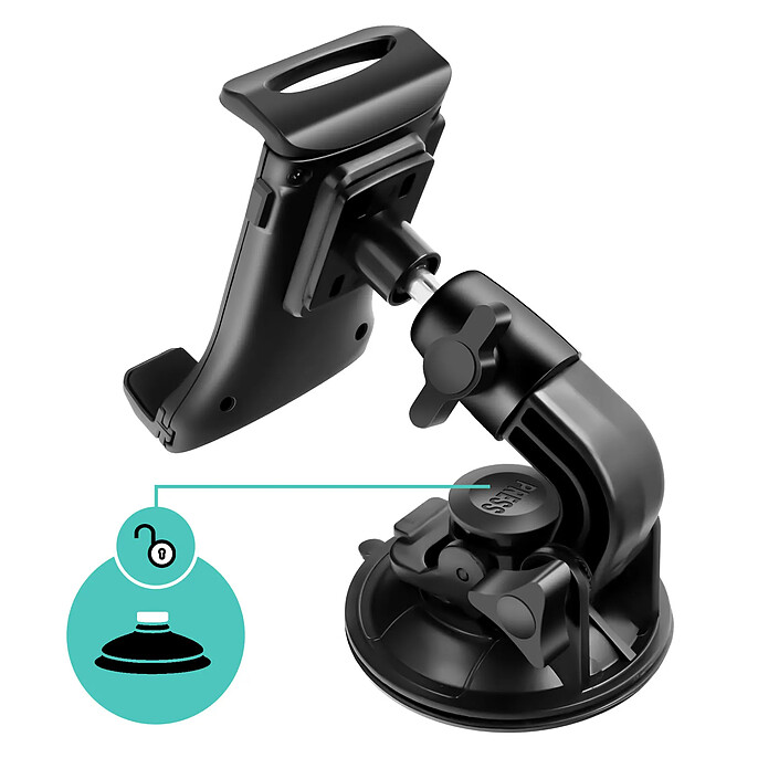 Avizar Support Voiture Ventouse pour Tablette et Smartphone 7" à 10" Tête Rotative 360° pas cher
