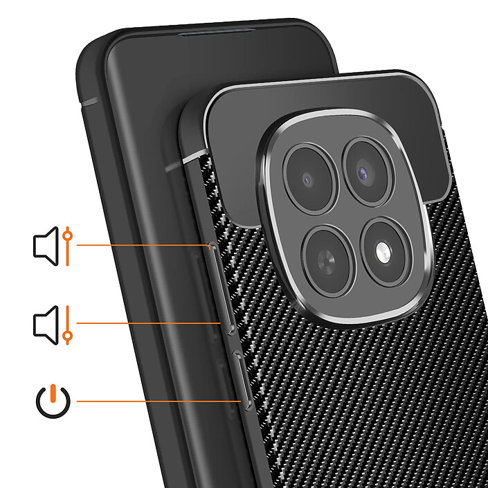 Avis Avizar Coque pour Redmi Note 15 5G en Silicone Effet Carbone Antidérapante Noir