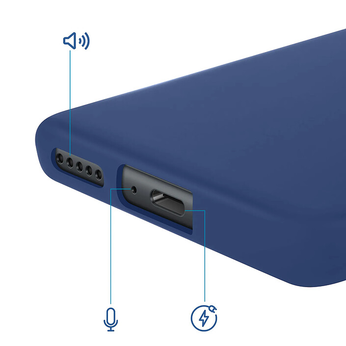 Avizar Coque Soft-Touch pour Redmi Note 15 5G en Silicone Anti-dérapant Bleu pas cher