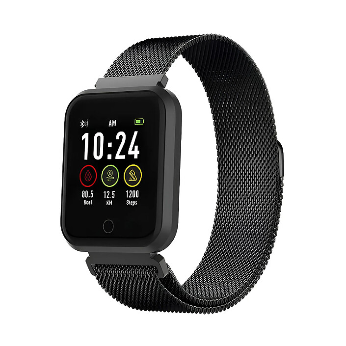 Partel Montre Connectée Bluetooth avec Fréquence Cardiaque Étanche IP67 Noir