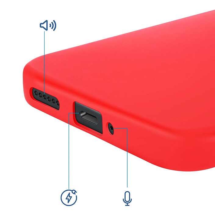 Avizar Coque Soft-Touch pour Redmi Note 15 Pro Plus 5G en Silicone Anti-dérapant Rouge pas cher