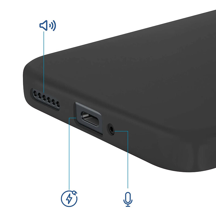 Avizar Coque Soft-Touch pour Xiaomi 15T Pro en Silicone Anti-dérapant Noir pas cher
