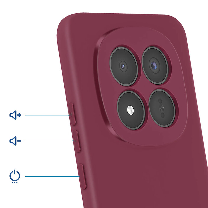 Avis Avizar Coque Soft-Touch pour Redmi Note 15 Pro Plus 5G en Silicone Anti-dérapant Bordeaux
