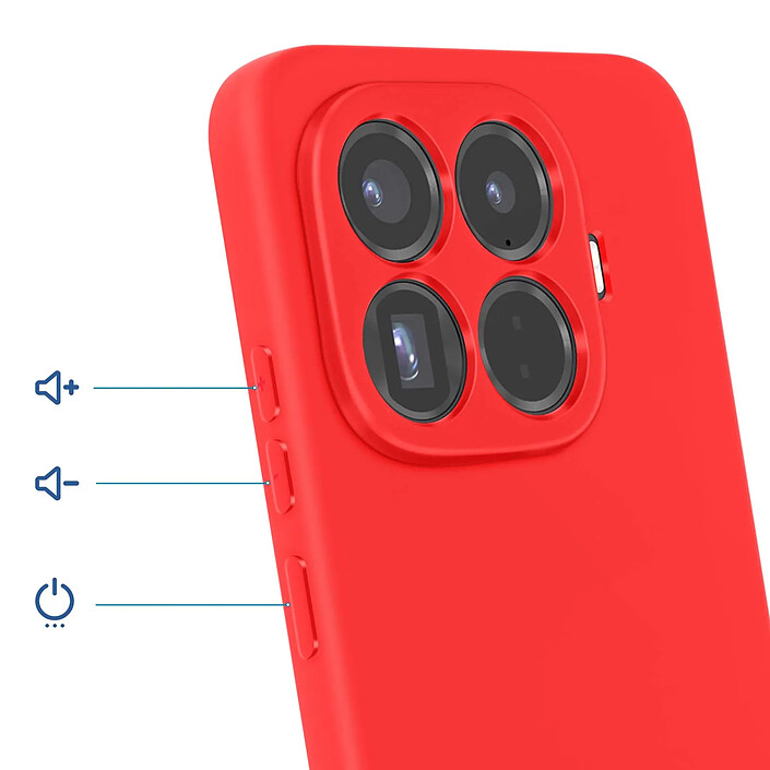 Avis Avizar Coque Soft-Touch pour Xiaomi 15T Pro en Silicone Anti-dérapant Rouge