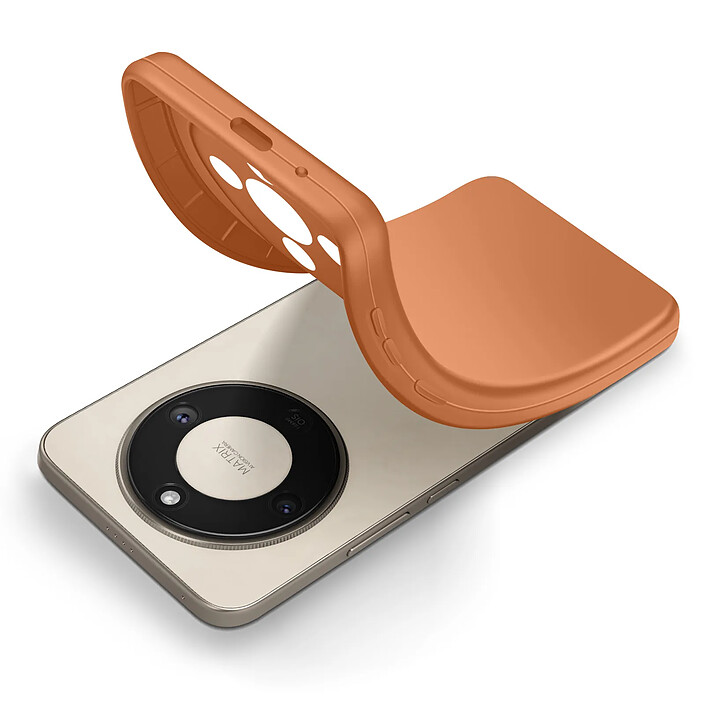 Avizar Coque pour Honor Magic 8 Lite en Silicone Souple avec Contour Protection Caméra Marron pas cher