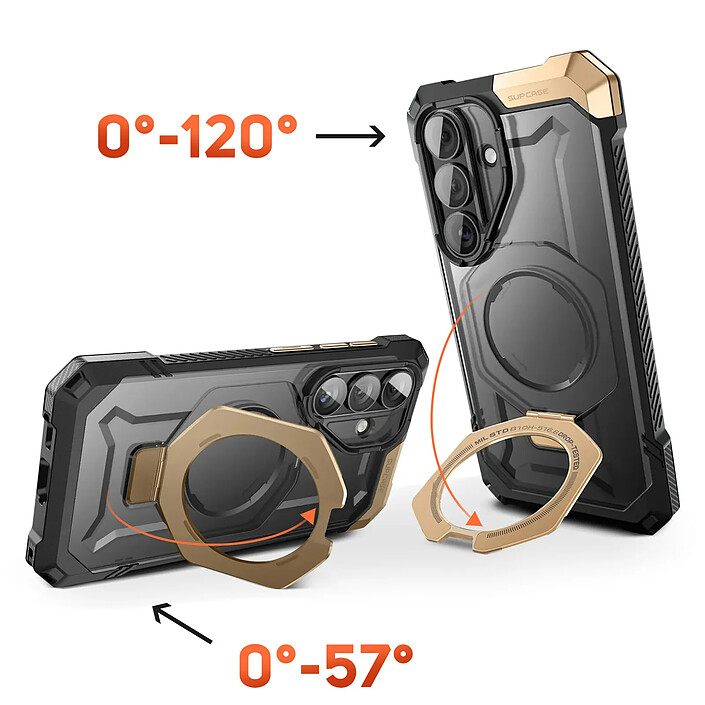 Supcase Coque MagSafe pour Galaxy S26 Unicorn Beetle Grip Antichoc Militaire 4.5m Dorée pas cher