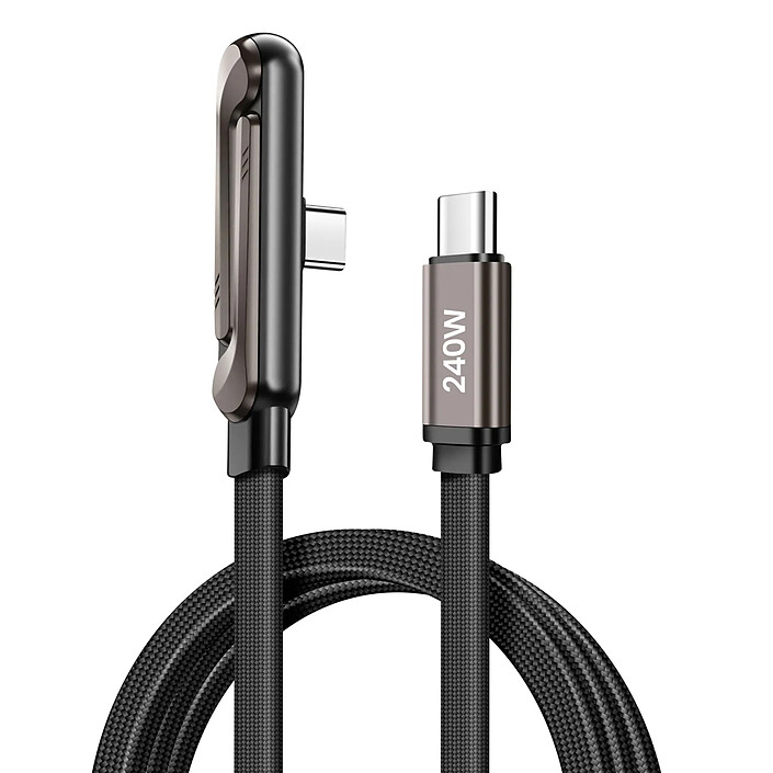 Avizar Câble USB-C vers USB-C Power Delivery 240W Conception Coudé 1.5m