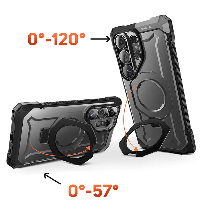 Supcase Coque MagSafe pour Galaxy S26 Ultra Unicorn Beetle Grip Antichoc Militaire 4.5m Noir pas cher
