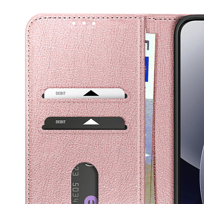 Avizar Étui Portefeuille Xiaomi Redmi Note 15 Pro Plus 5G Chesterfield Fonction Stand Rose pas cher