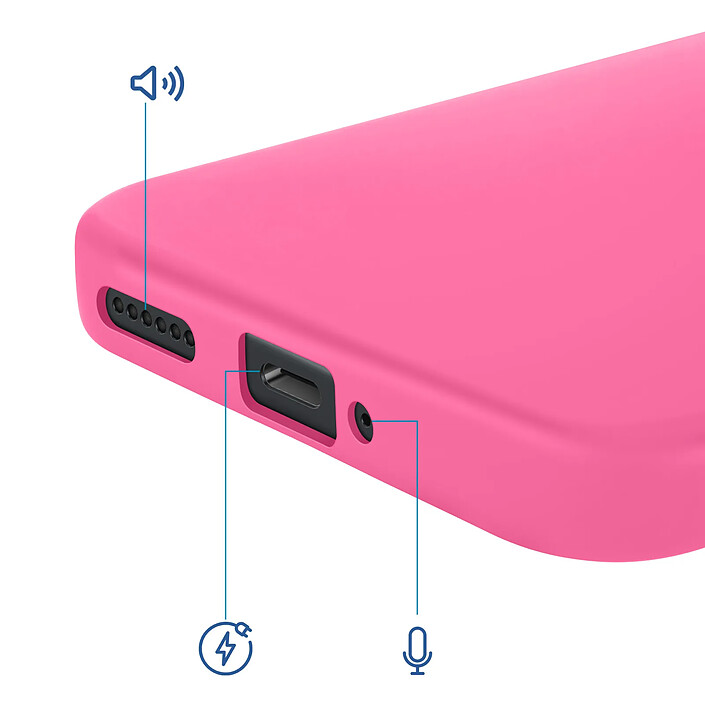 Avizar Coque Soft-Touch pour Redmi Note 15 Pro Plus 5G en Silicone Anti-dérapant Fuchsia pas cher