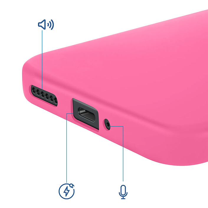 Avizar Coque Soft-Touch pour Redmi Note 15 Pro 5G en Silicone Anti-dérapant Fuchsia pas cher