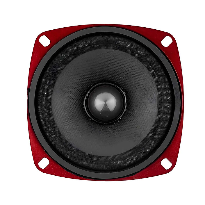 Avizar Haut-parleur Automobile 80W 90dB 10×10cm Profondeur d'Encastrement 5cm Rouge / Noir