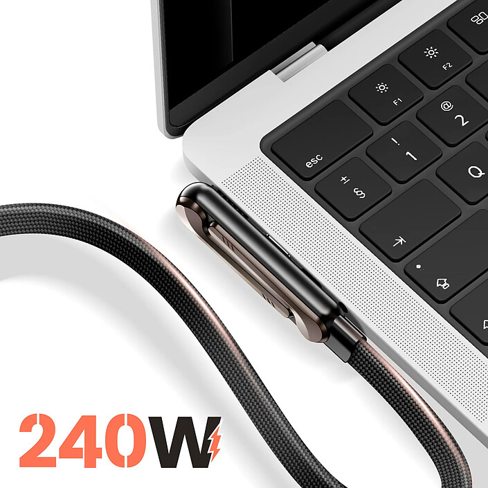 Avis Avizar Câble USB-C vers USB-C Power Delivery 240W Conception Coudé 1.5m