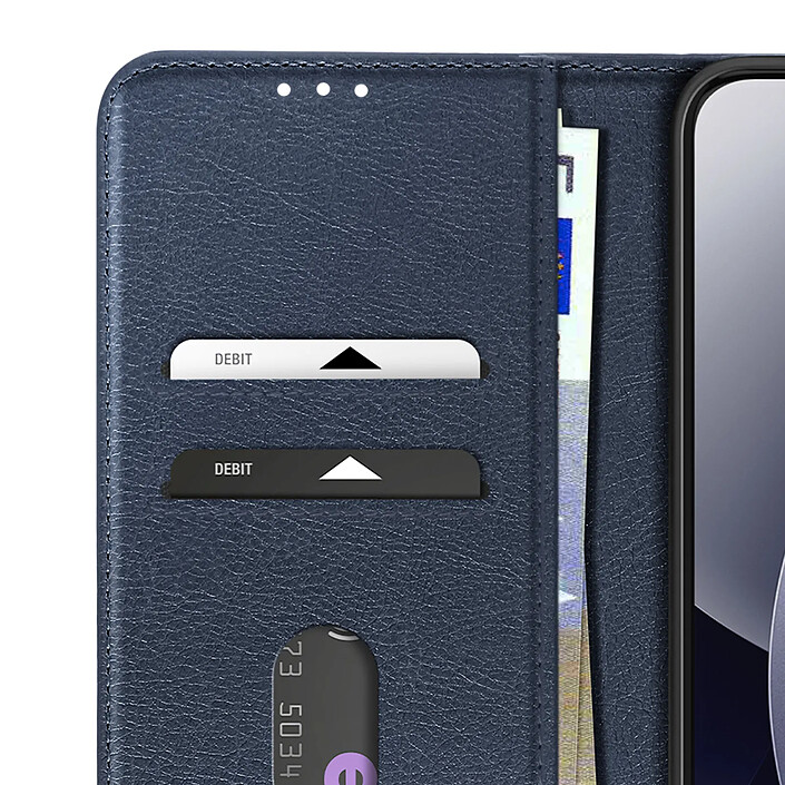 Avizar Étui Portefeuille Xiaomi Redmi Note 15 Pro Plus 5G Chesterfield Fonction Stand Bleu pas cher