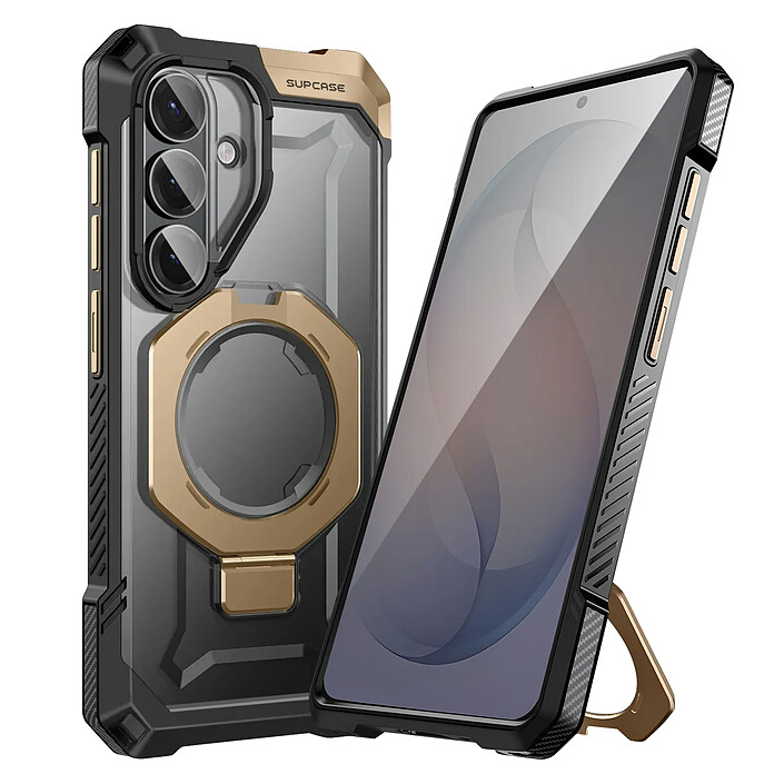 Supcase Coque MagSafe pour Galaxy S26 Unicorn Beetle Grip Antichoc Militaire 4.5m Dorée