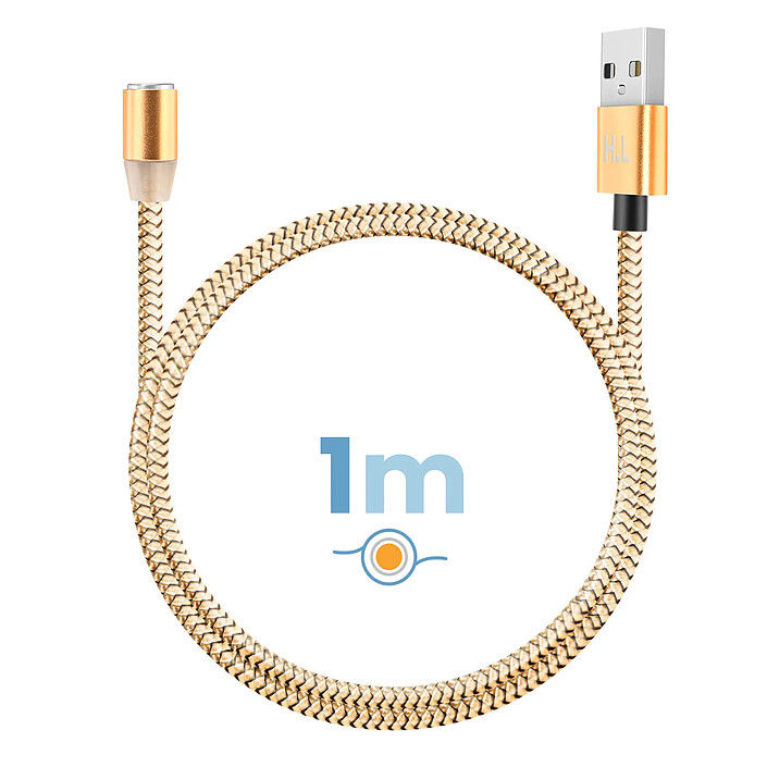 Avis Avizar Câble Magnétique 3-en-1 USB-C / Lightning / Micro-USB vers USB-A 1m Dorée