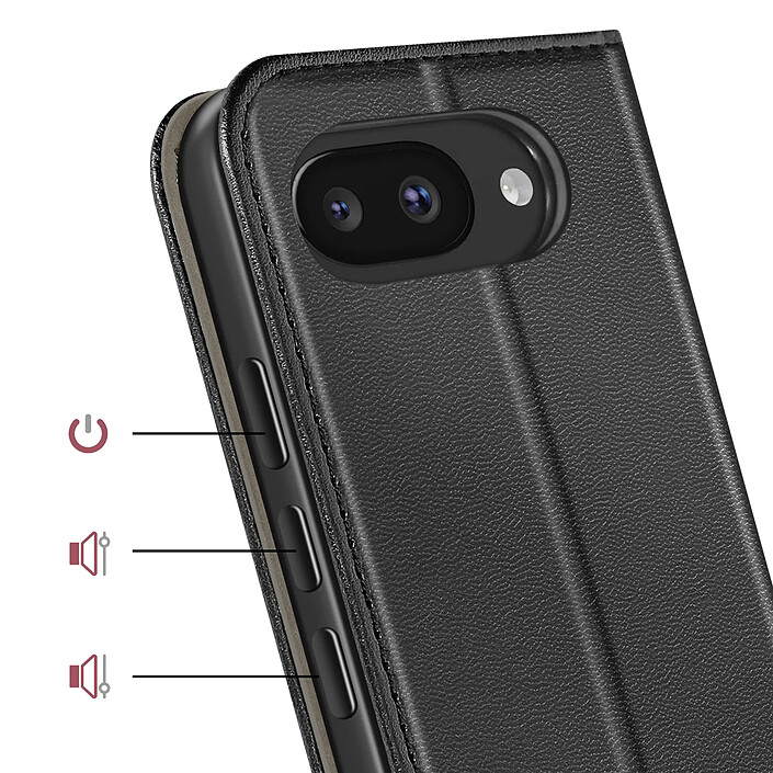 Acheter Avizar Étui pour Google Pixel 10a Clapet Magnétique avec Porte-carte et Fonction Stand Noir