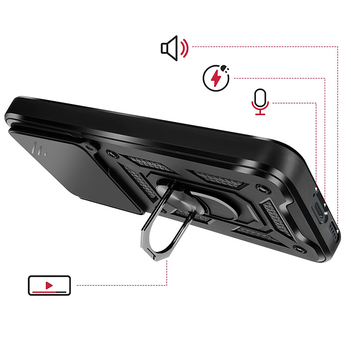 Avis Avizar Coque pour Redmi Note 15 5G avec Cache Caméra Pivotant et Bague Support Noir