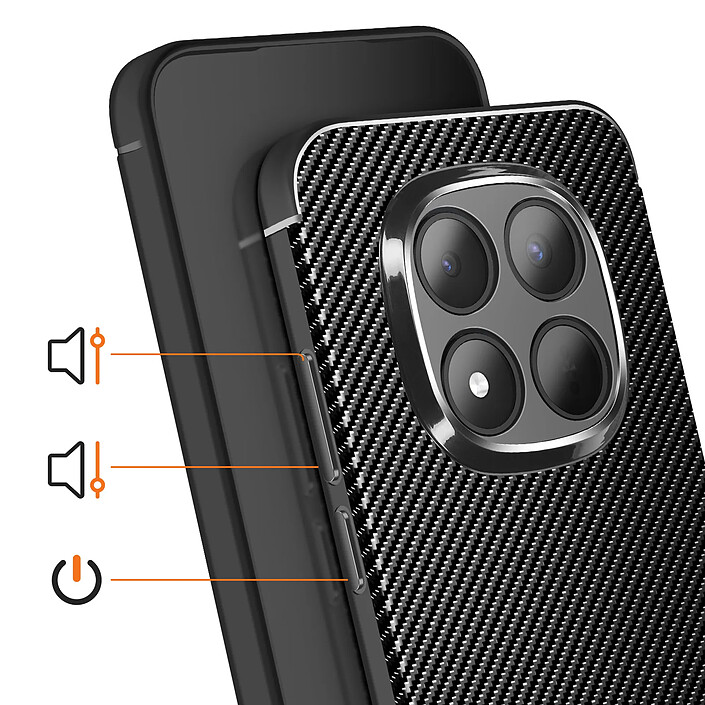 Avis Avizar Coque pour Redmi Note 15 Pro Plus 5G en Silicone Effet Carbone Antidérapante Noir