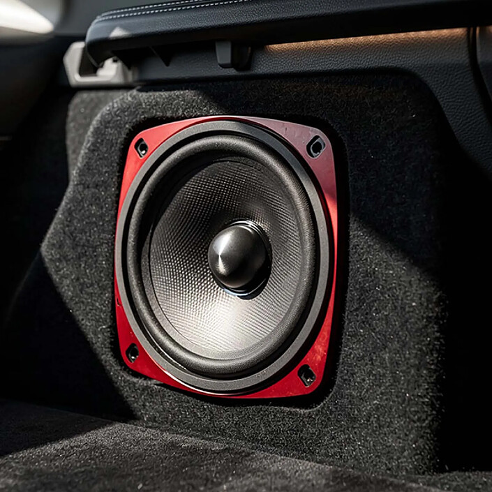 Avis Avizar Haut-parleur Automobile 80W 90dB 10×10cm Profondeur d'Encastrement 5cm Rouge / Noir