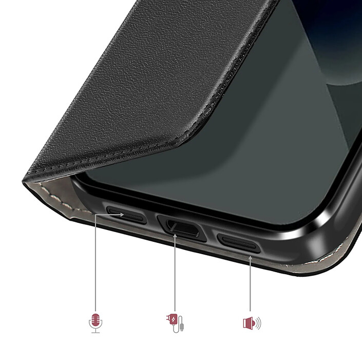 Avizar Étui pour Google Pixel 10a Clapet Magnétique avec Porte-carte et Fonction Stand Noir pas cher