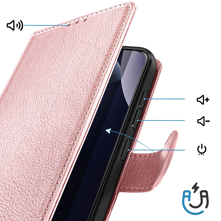 Avis Avizar Étui Portefeuille Xiaomi Redmi Note 15 Pro Plus 5G Chesterfield Fonction Stand Rose