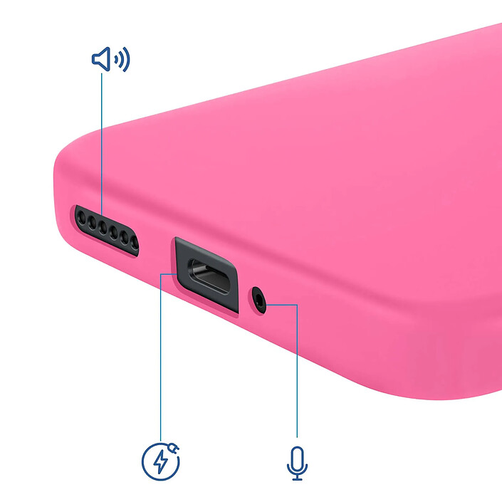 Avizar Coque Soft-Touch pour Xiaomi 15T en Silicone Anti-dérapant Fuchsia pas cher