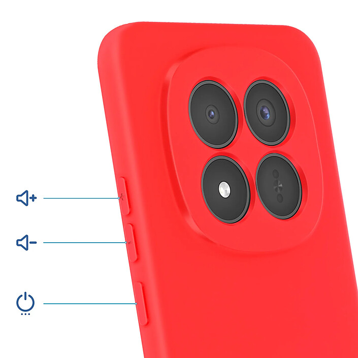Avis Avizar Coque Soft-Touch pour Redmi Note 15 Pro Plus 5G en Silicone Anti-dérapant Rouge