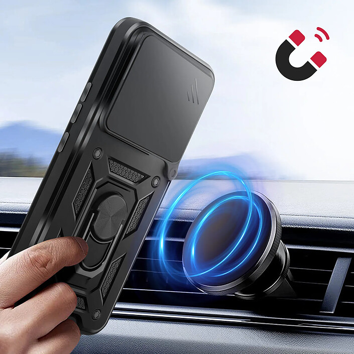 Avizar Coque pour Redmi Note 15 5G avec Cache Caméra Pivotant et Bague Support Noir pas cher