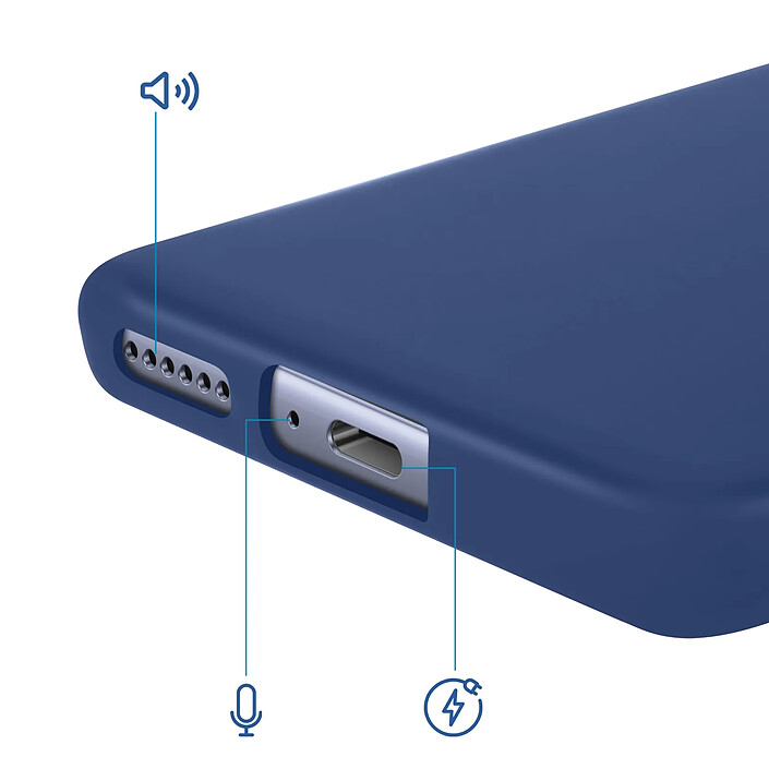 Avizar Coque Soft-Touch pour Redmi Note 15 4G en Silicone Anti-dérapant Bleu pas cher