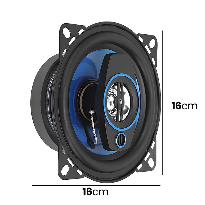 Avizar Haut-parleur Automobile 6 pouces 16x16cm 500W Aimant en Ferrite Sensibilité 90dB Noir / Bleu pas cher