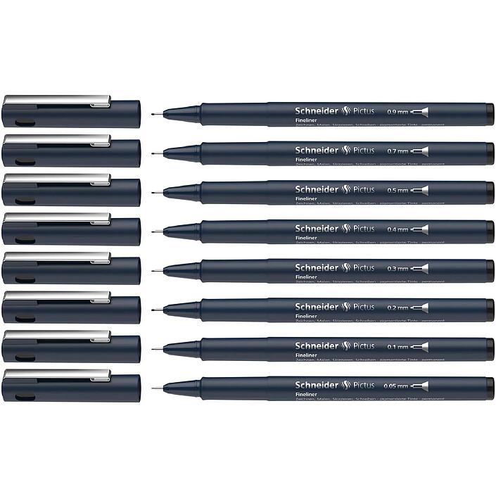SCHNEIDER Fineliner Pictus Pochette 8 pièces 6+2