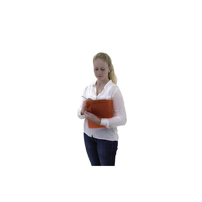 Avis MAUL Porte-bloc A4 MAULneon plastique avec pince arceau Orange Transparent