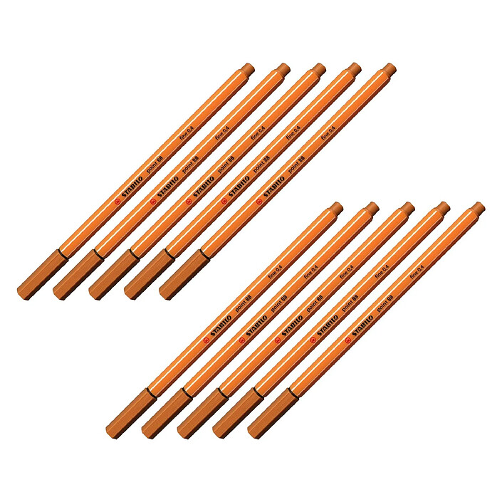 STABILO Stylo-Feutre POINT 88 Pointe Fine 0,4 mm ocre foncé x 10