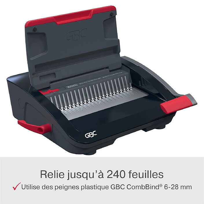 Avis GBC Perforelieuse CombBind CB20, noir/rouge/argent