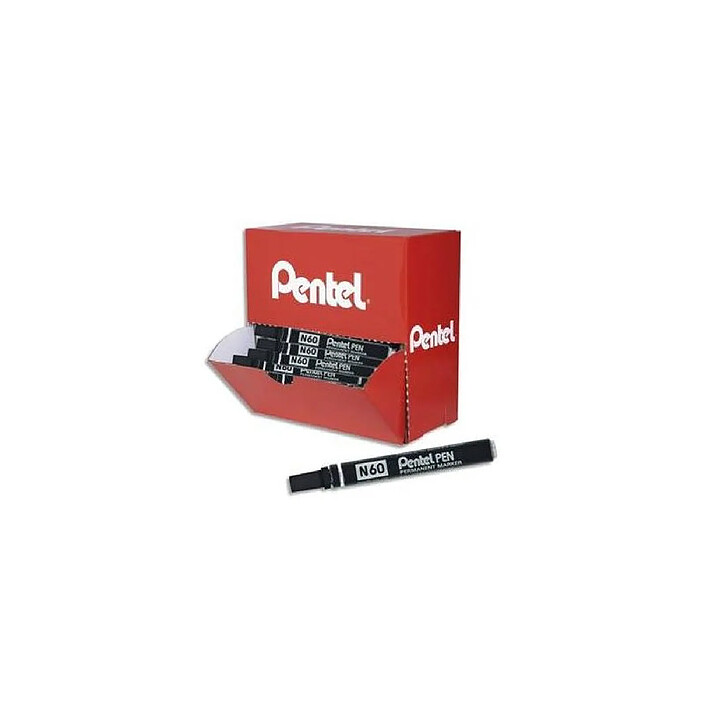 PENTEL Pack de 36 marqueurs permanents corps métal N60 pointe ogive encre noire
