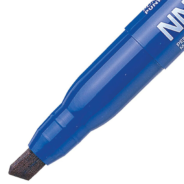 Avis PENTEL Marqueur permanent Ecologique NN60 bleu, pointe bizeautée x 12