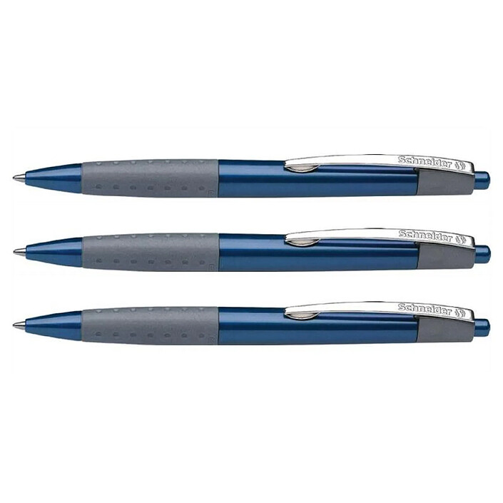 SCHNEIDER Stylo à bille Loox bleu Pointe Moyenne Bleu x 3