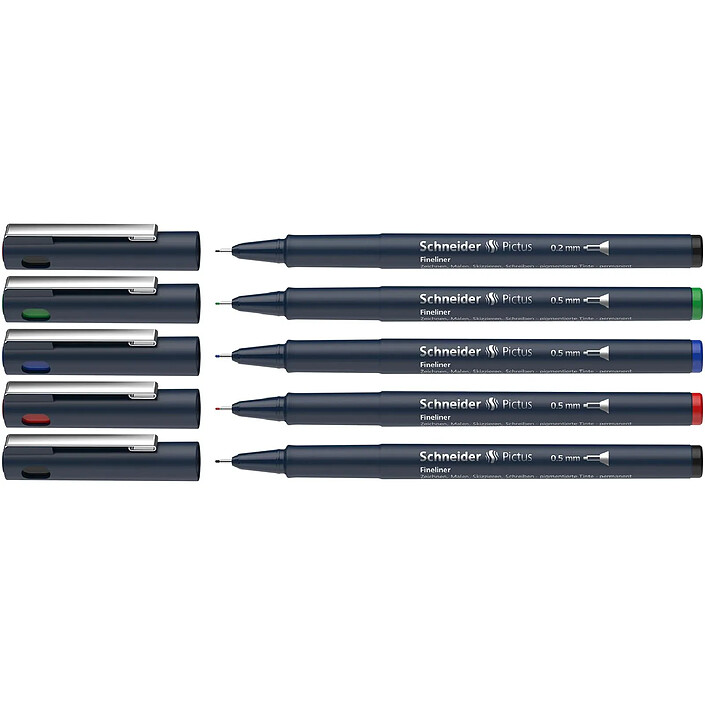 SCHNEIDER Fineliner Pictus Pochette 5 pièces 4+1
