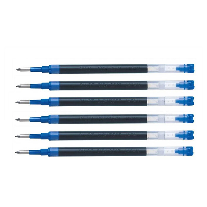 PILOT Recharge Roller Encre liquide V Ball 7 RT et Greenball Pointe Moyenne Bleu x 6