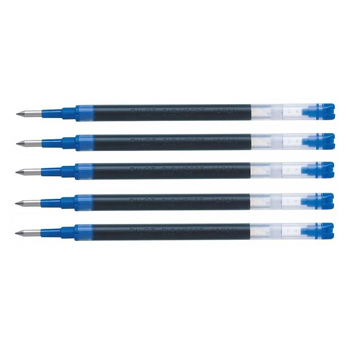 PILOT Recharge Roller Encre liquide V Ball 7 RT et Greenball Pointe Moyenne Bleu x 5