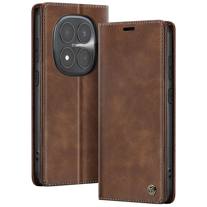 Avizar Étui Vintage pour Redmi Note 15 Pro Plus 5G Collections CaseMe avec Blocage RFID Marron foncé